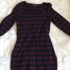 Purple and black  striped dress